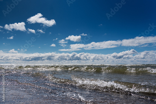 Windy day by Baltic sea.