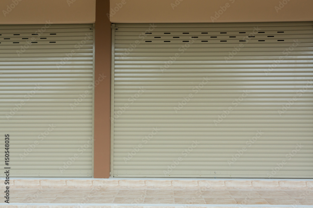 Fototapeta premium Aluminium steel metal roller shutter door