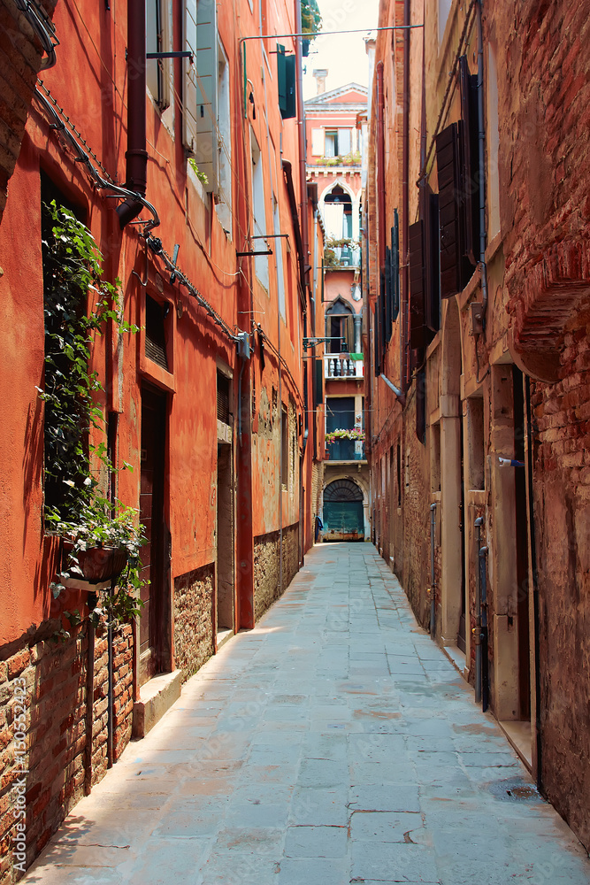 Old street in Venice, Italy.
