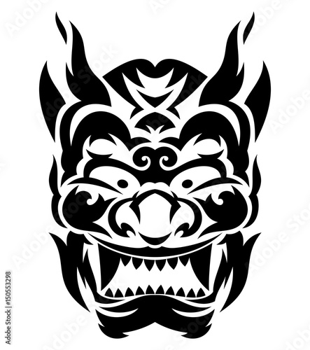 Tribal japanese evil mask
