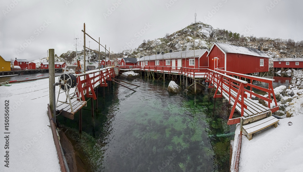 Nusfjord Lofoten Norway, winter time