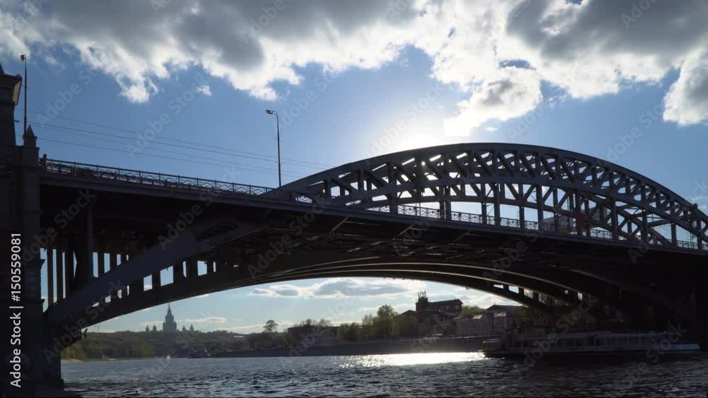 railway bridge over a wide river railway bridge over a wide river