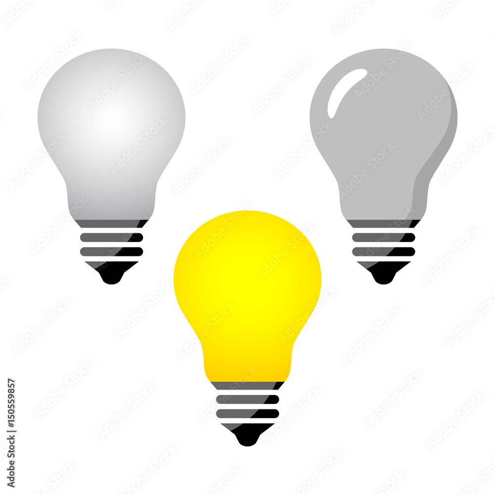 Lightbulb icons on white background Lightbulb icons on white background