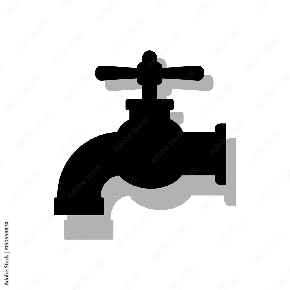 Black faucet icon on white background Black faucet icon on white background