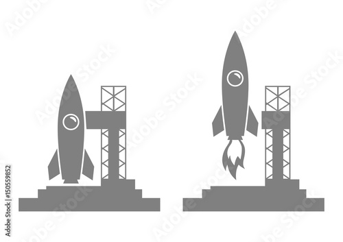 Rocket vector icons on white background