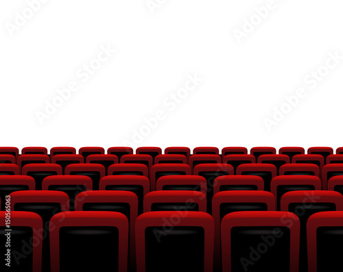 Theater horizontal seamless pattern. Vector red armchairs.