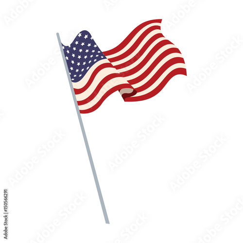 united states of america flag waving symbol national vector illustration