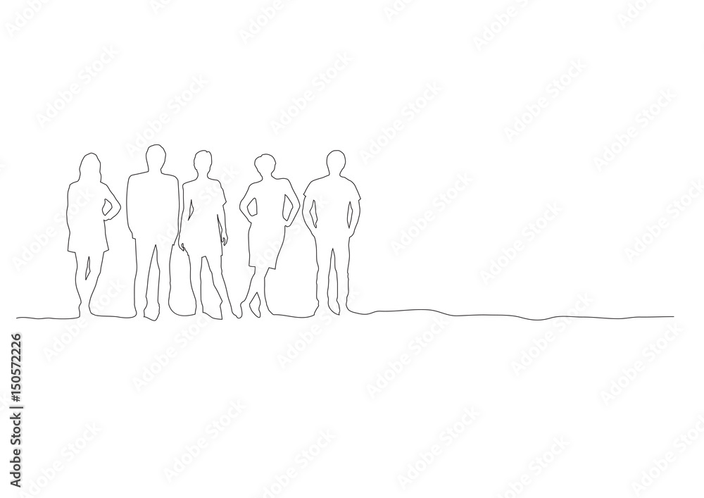 people at the work, teamwork, vector background, continues line banner, uninterrupted wire style people at the work, teamwork, vector background, continues line banner, uninterrupted wire style