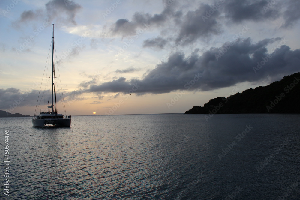 Sailing in  Ocean Sunset 
