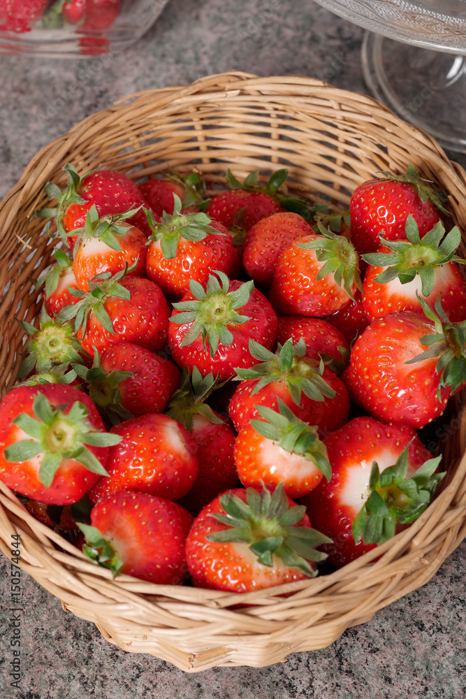 basket of red strawberries basket of red strawberries