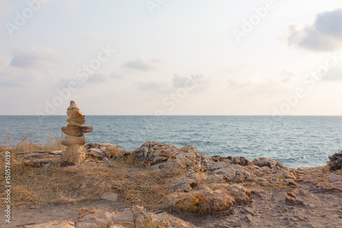 rock stack and ocean backgrounf