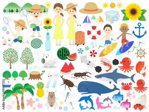 夏休みイラストセット