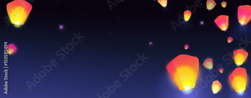 Sky lanterns photo