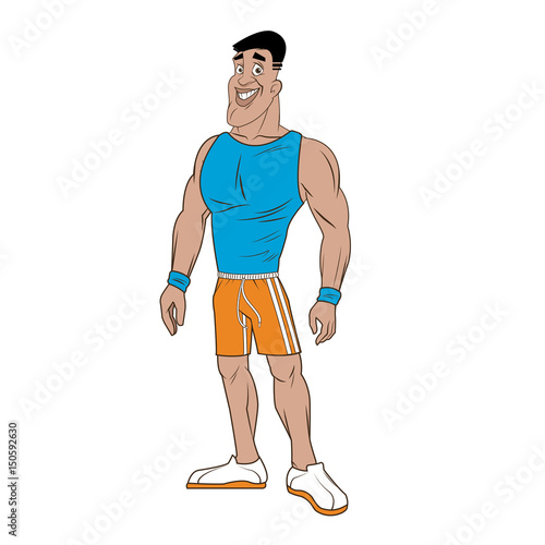 man athletic bodybuilding sport image vector illustration