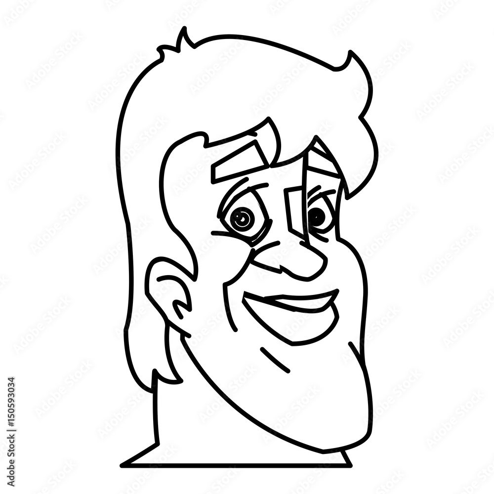 head man face sporting design line vector illustration head man face sporting design line vector illustration
