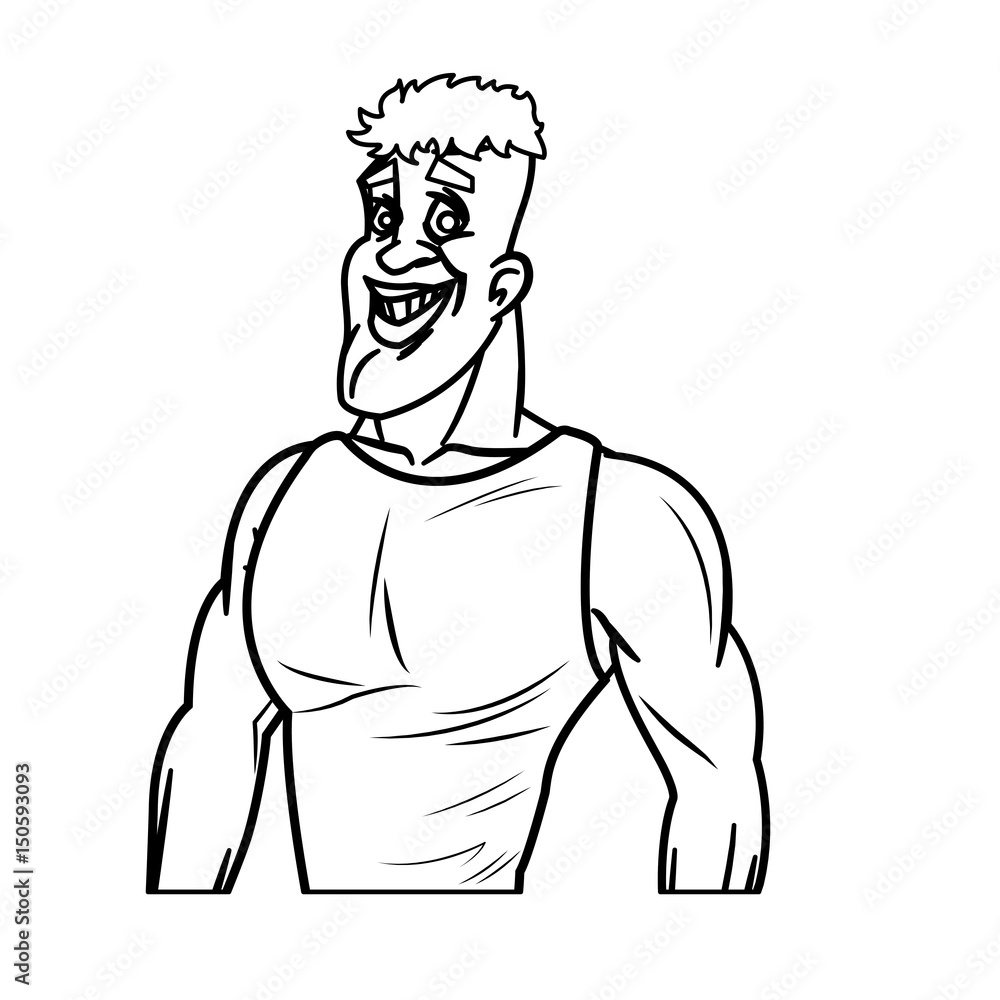 man athletic bodybuilding sport line vector illustration man athletic bodybuilding sport line vector illustration