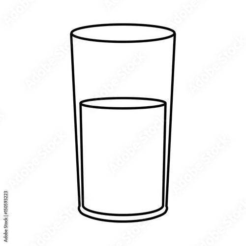 water glass cup fresh health line vector illustration