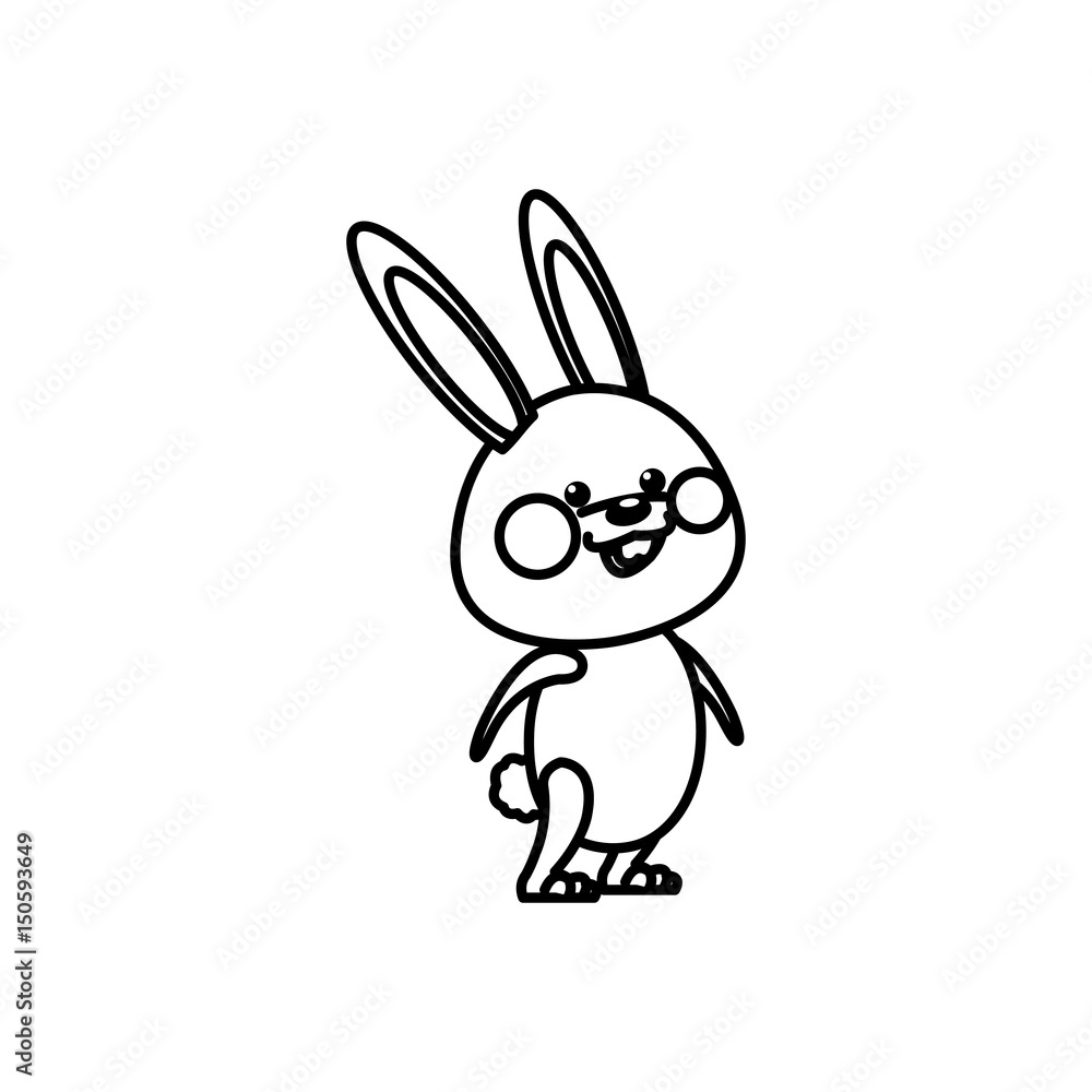 cute bunny easter concept line vector illustration cute bunny easter concept line vector illustration