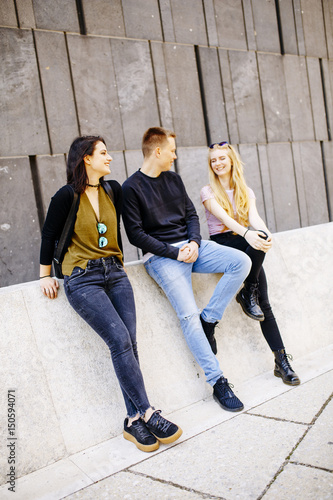 Urban young people hanging out