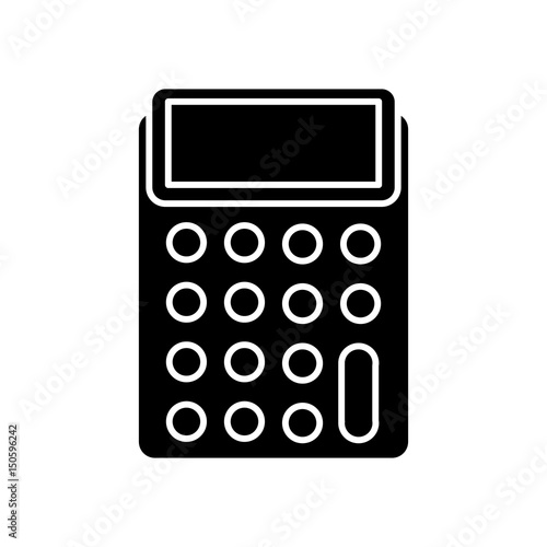 calculator device icon over white background. vector illustration