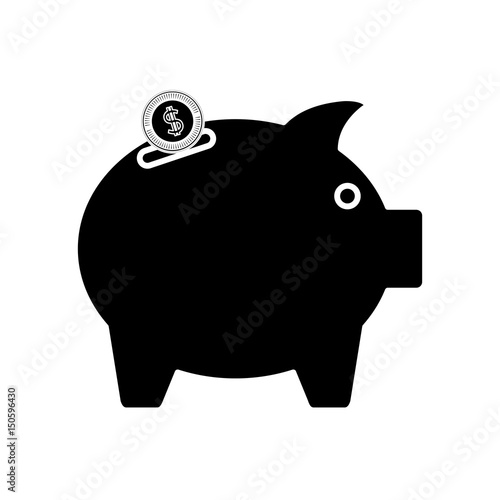 piggy bank icon over white  background. vector illustration