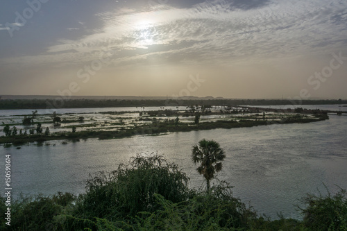 Sunset over Niger River, Niamey capital city of Niger photo