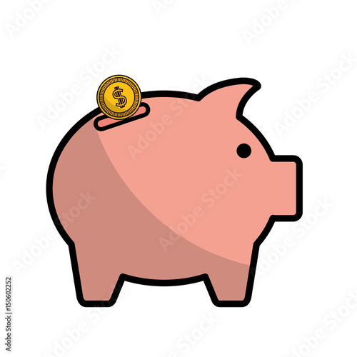 piggy bank icon over white background. vector illustration