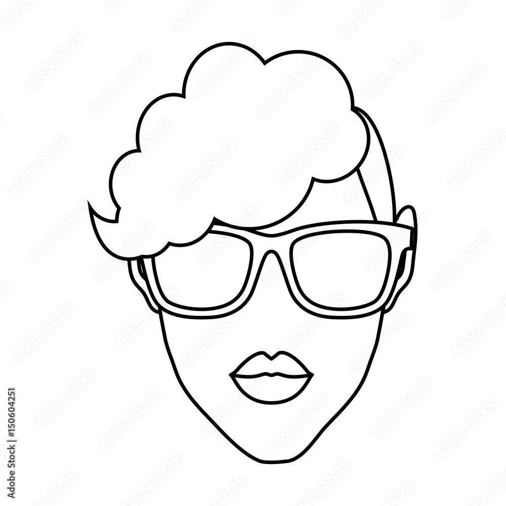 woman with sunglasses icon over white background. vector illustration woman with sunglasses icon over white background. vector illustration