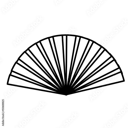 hand fan accessory icon over white background. vector illustration
