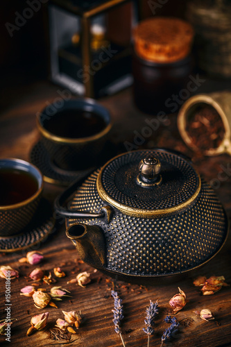 Fototapeta Naklejka Na Ścianę i Meble -  Traditional oriental iron teapot