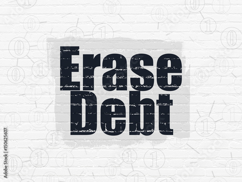 Business concept: Erase Debt on wall background © Maksim Kabakou