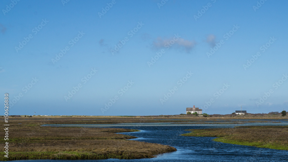 Two houses along salt marsh