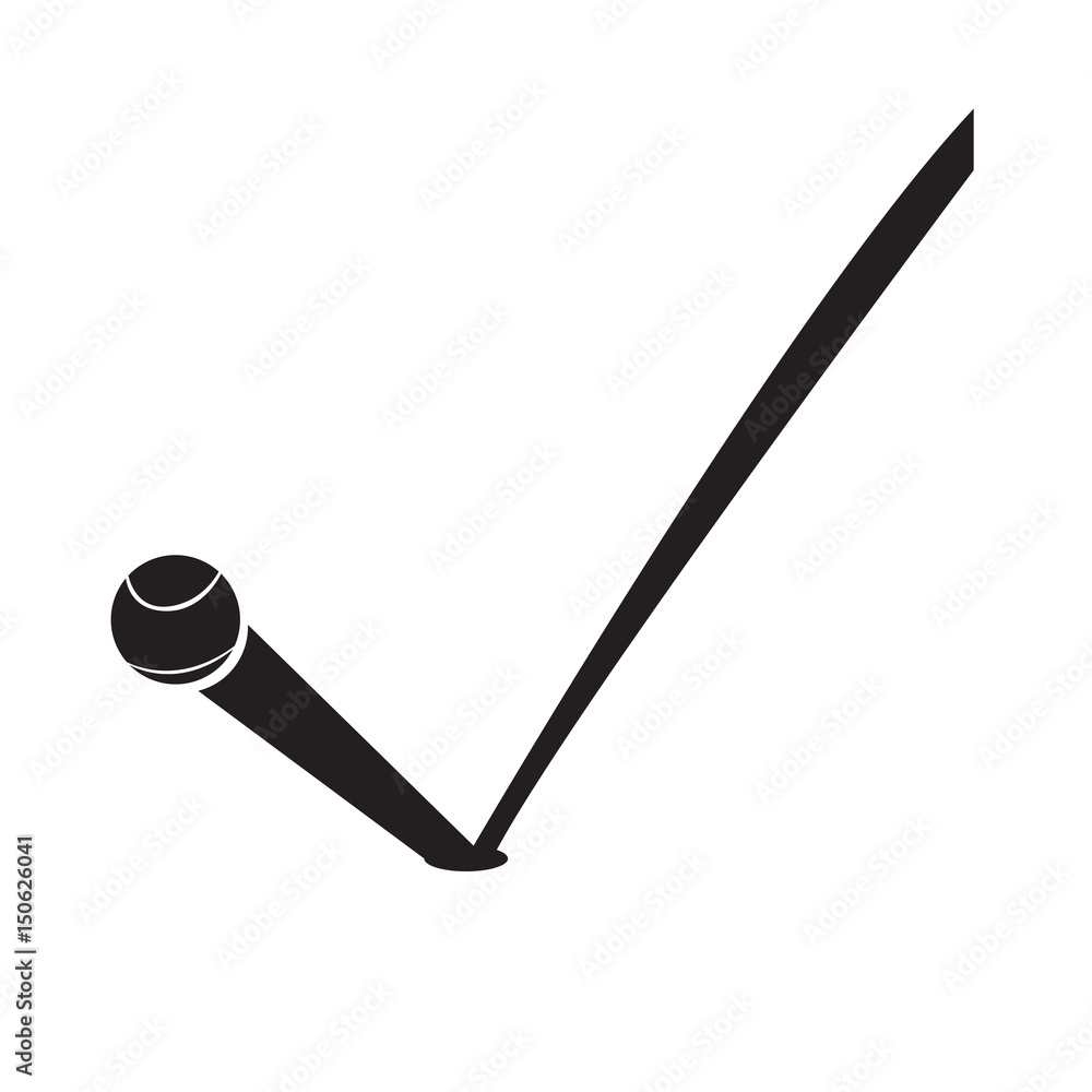 Isolated silhouette of a tennis ball, Vector illustration