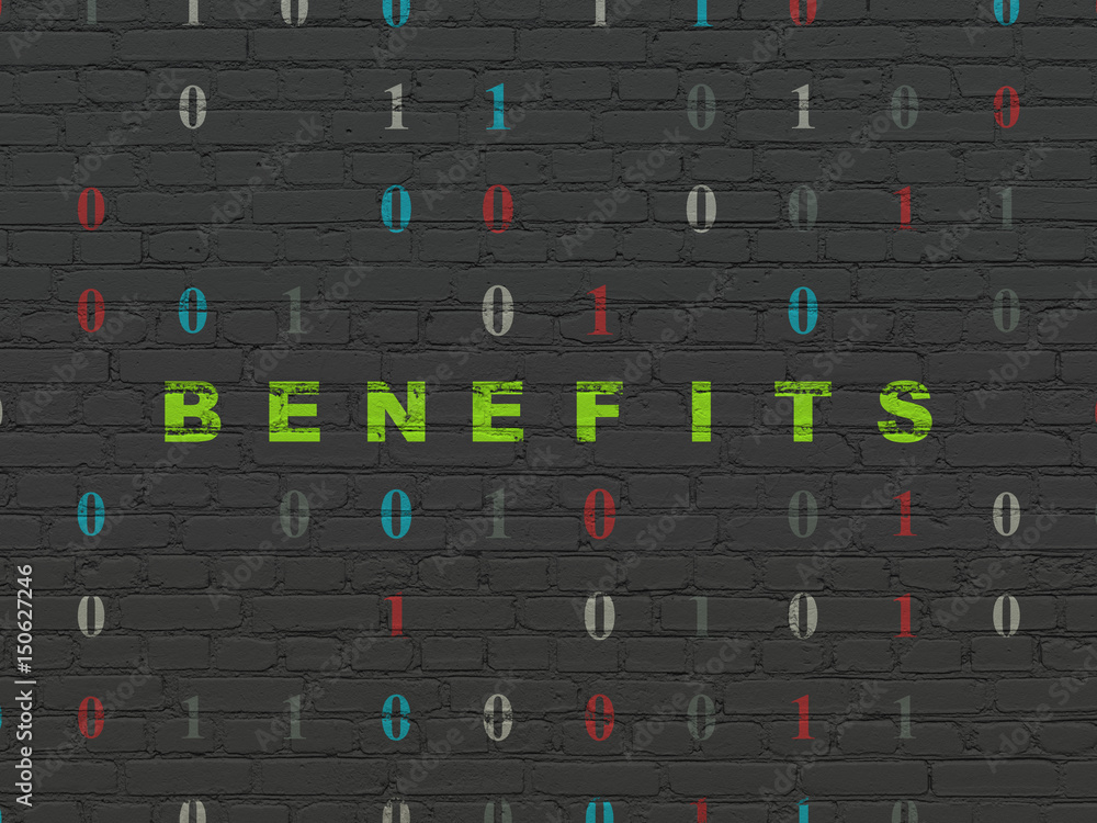 Business concept: Benefits on wall background