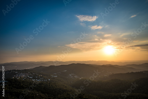 Barcelona Sunset from Mountain Tibidado 