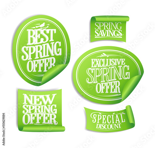 Exclusive spring offer stickers set, spring savings