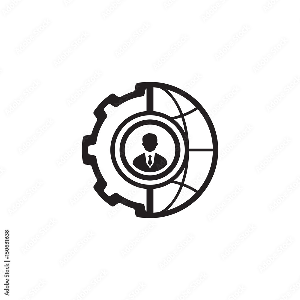 Global Integration Icon. Flat Design. Global Integration Icon. Flat Design.
