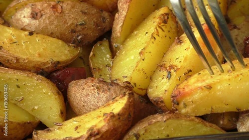 Roasted potatoes with rosemary and spices
