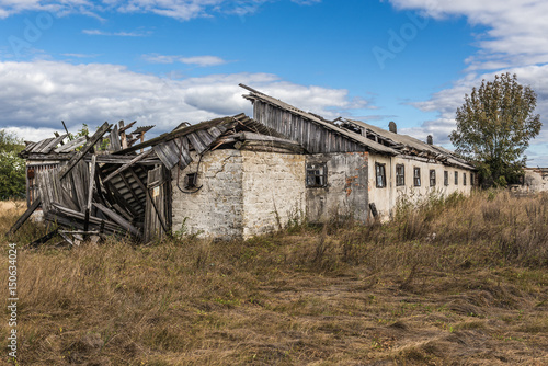 Abandoned collective farm of Mashevo ghost village in Chernobyl Exclusion Zone, Ukraine