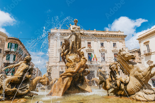 Famous Artemis (Diana) Fountain, Syrakuse, Sicily photo