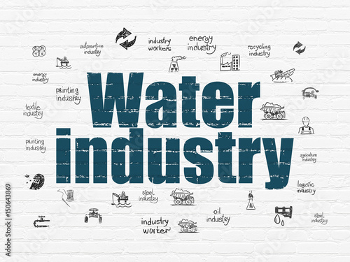 Manufacuring concept  Water Industry on wall background