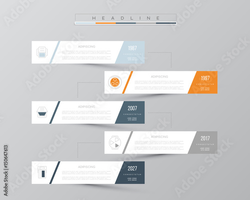Timeline infographic data visualization. Vector illustration.