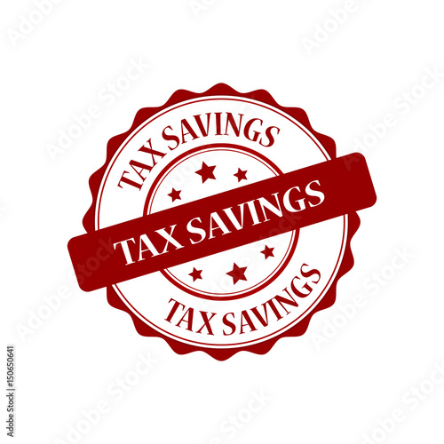Tax savings red stamp illustration
