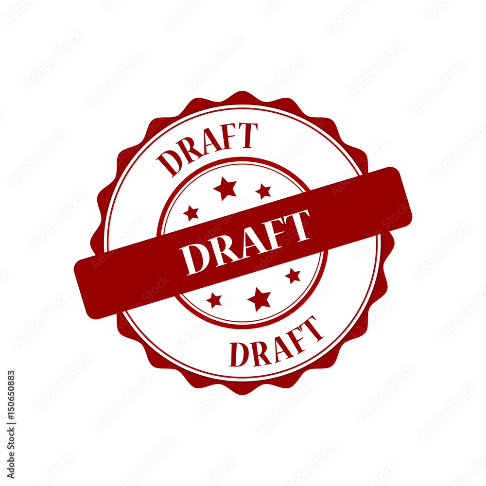 Obraz premium Draft red stamp illustration