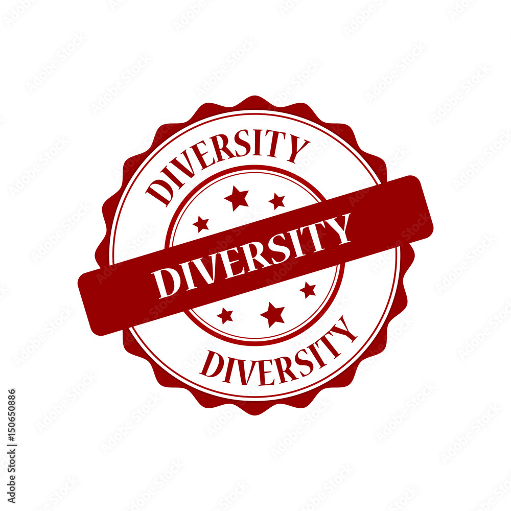 Obraz premium Diversity red stamp illustration