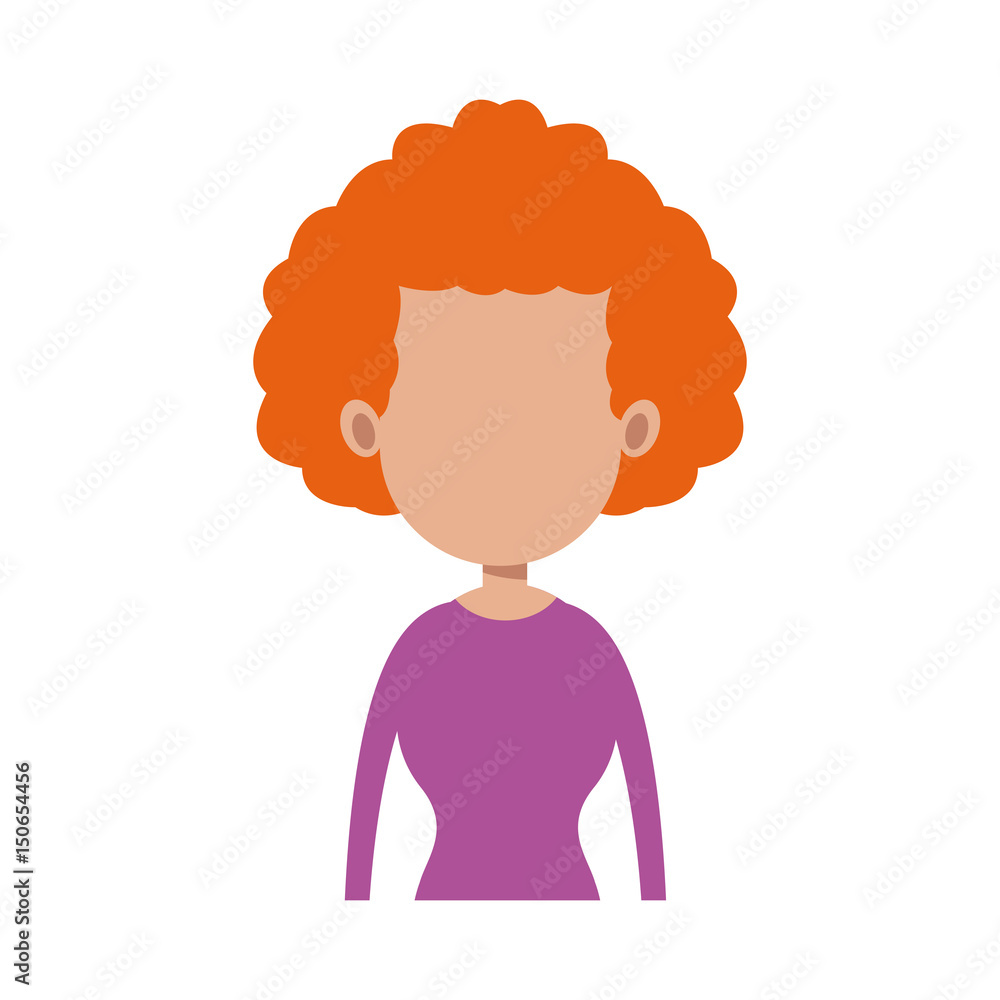 portrait woman female faceless lifestyle vector illustration