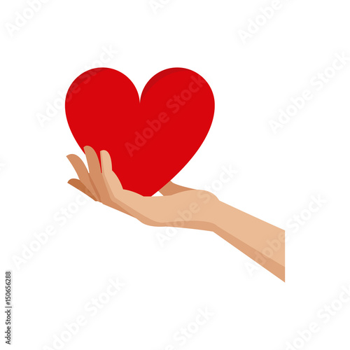 hand holding heart blood donation symbol vector illustration