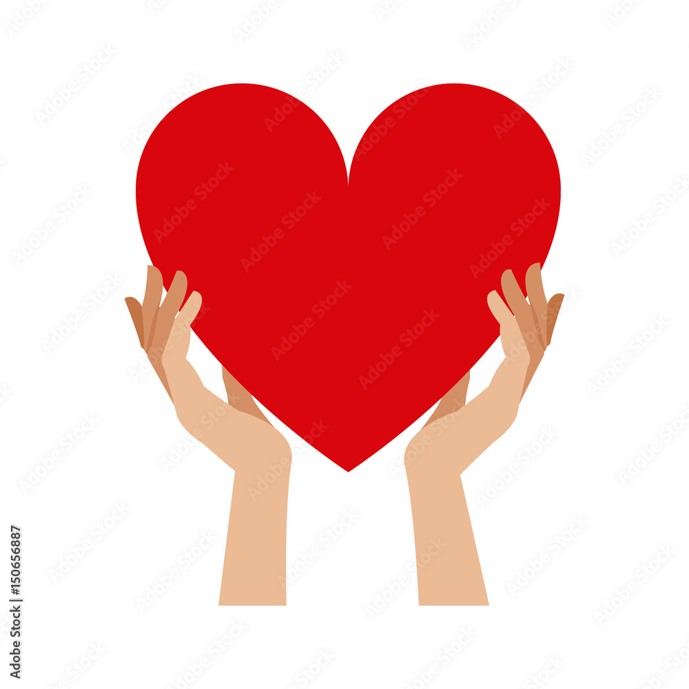 hands holding heart blood donation vector illustration hands holding heart blood donation vector illustration
