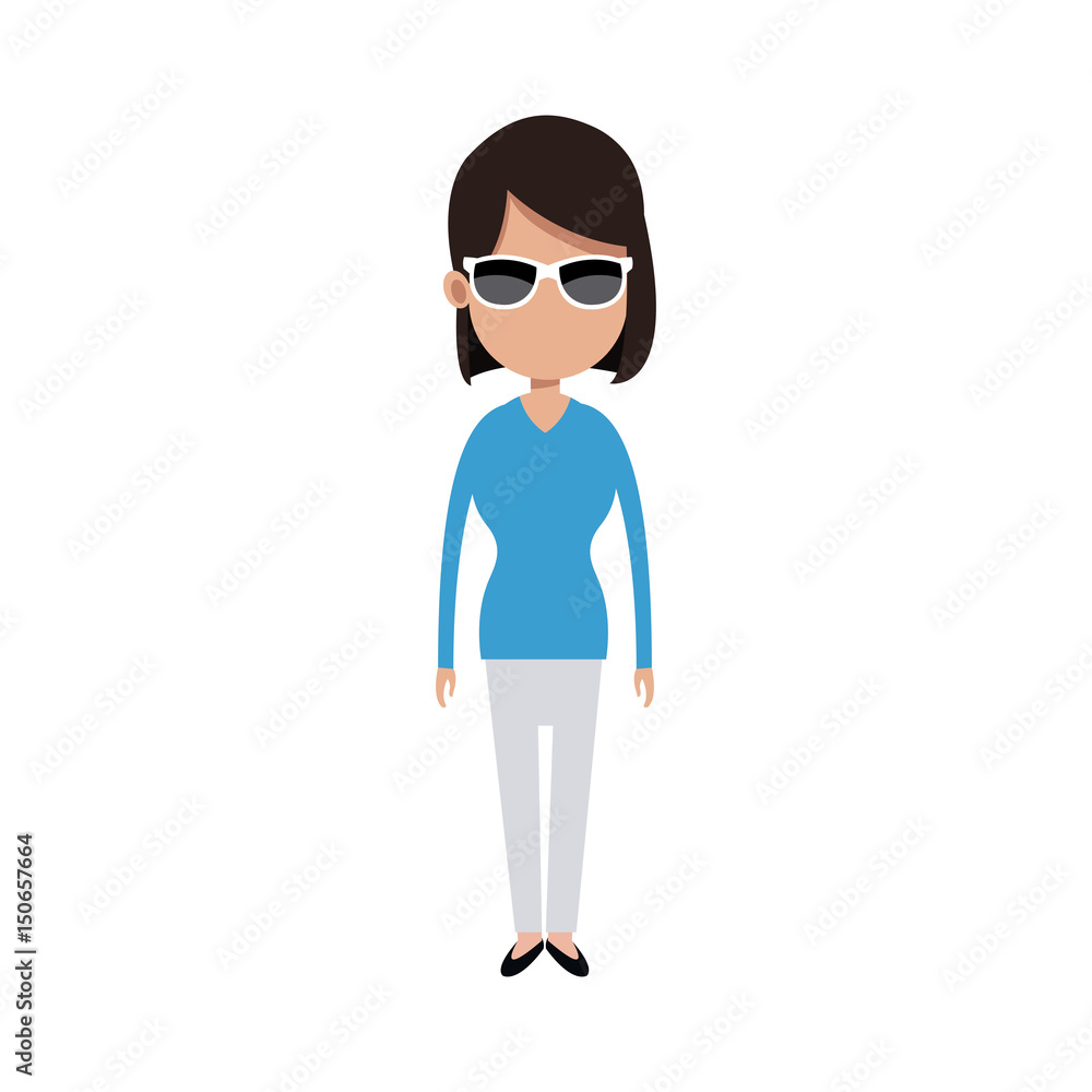 character woman people standing image vector illustration