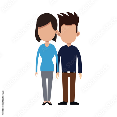 cartoon couple holding hand romantic image vector illustration